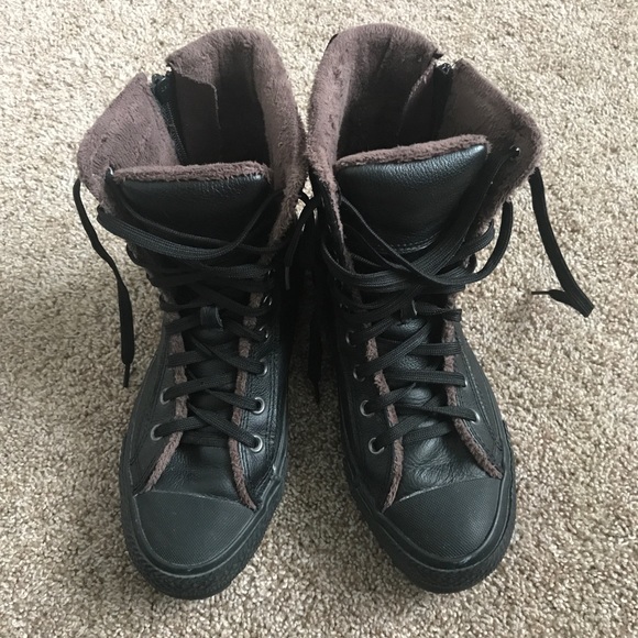 Converse Fleece-Lined Leather Chuck 70 All Star Blue High Top